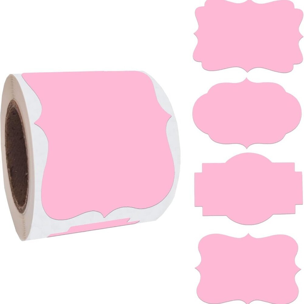 2 x3 Pink Label Stickers, Self-Adhesive Gift Tag Stickers, Write on Blank Labels
